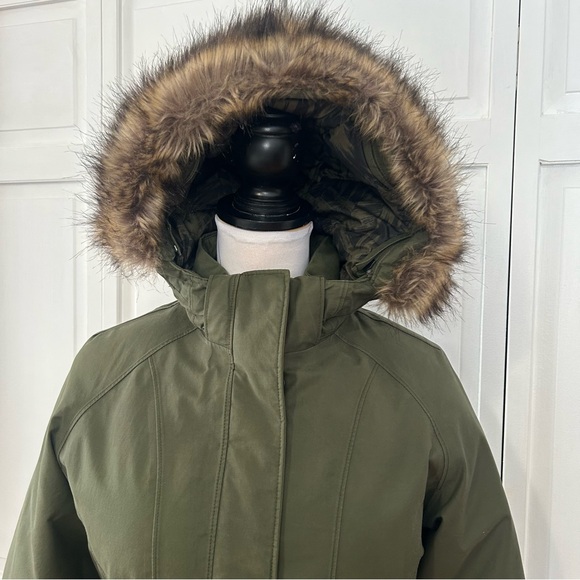 The North Face Arctic Parka Coat with Faux Fur Hood army green S - Picture 4 of 16